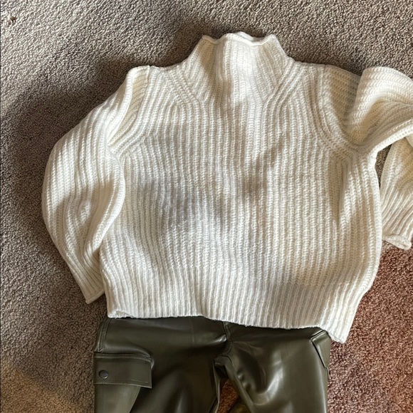 Madewell Size S Cozy Cream Mock Turtleneck Wool-blend Sweater - Picture 10 of 10